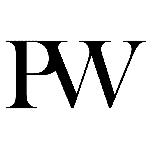 Black PW initials logo with a sleek modern design