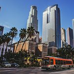 Downtown cityscape with skyscrapers